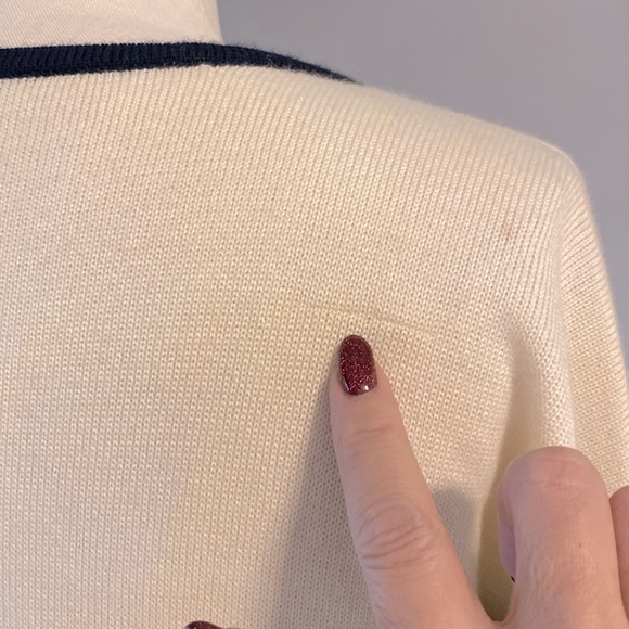 Ann Taylor Loft women’s knit sweater striped Marino wool blend l/ s dress sz L - Picture 7 of 12